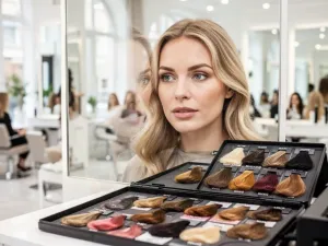 Dłonie z klasycznym francuskim manicure o białych końcówkach i naturalnej płytce paznokcia na tle minimalistycznej toaletki.